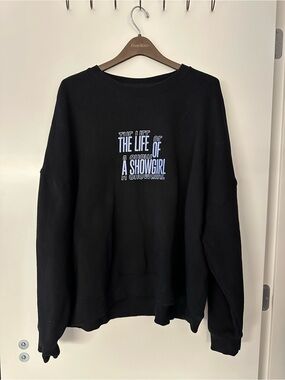 Taylor Swift Black “The Life of a Showgirl” Crewneck Sweatshirt